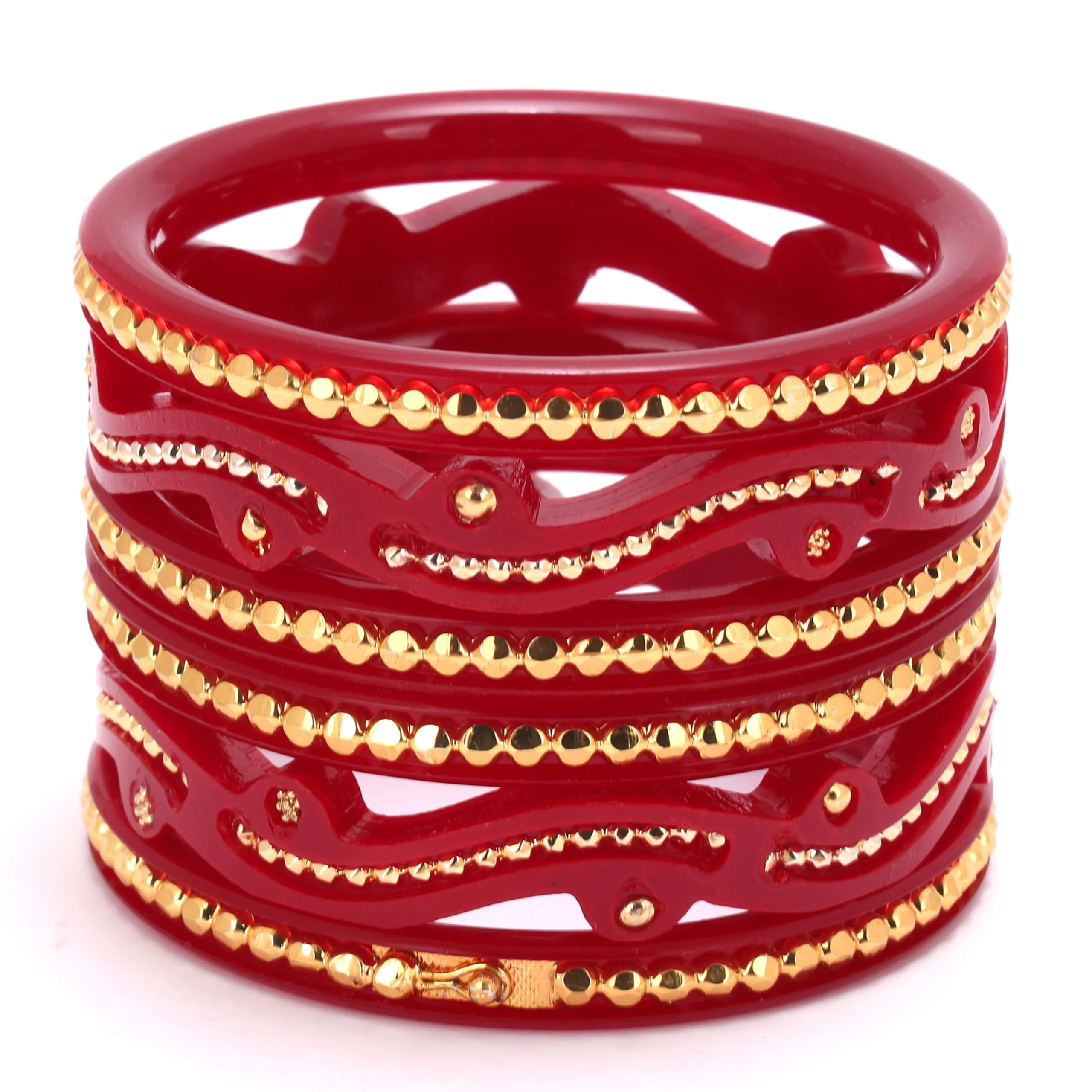 Choosing the Right Curved Gold-Plated Red Pola Bangles for Your Wardrobe