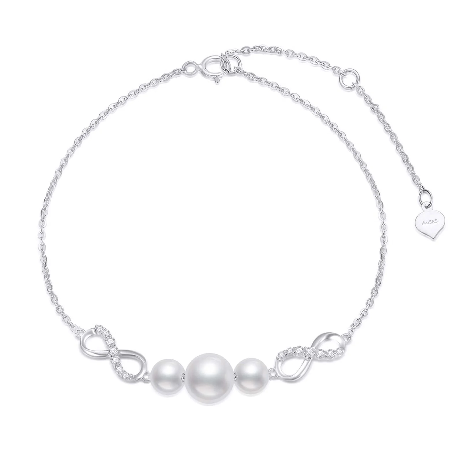 Choosing the Right Luxury Anklet: SISGEM White Gold Pearl Infinity Anklet